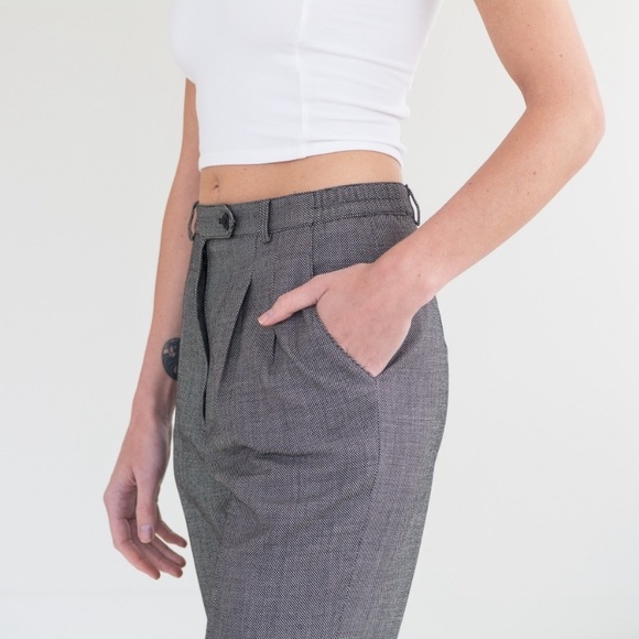 Vintage J'envie Herringbone Houndstooth Heritage Wool Trouser Pants - Picture 4 of 13